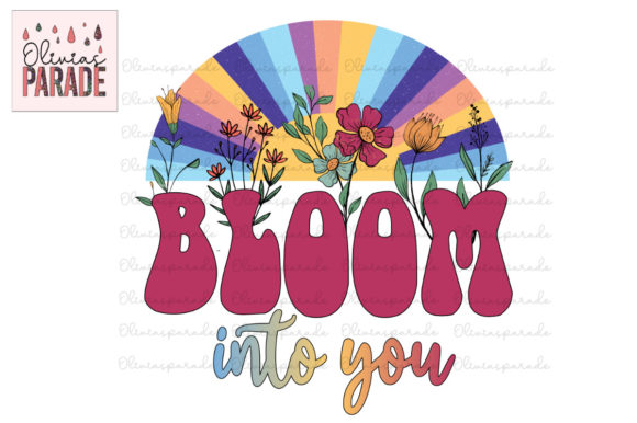 Bloom into You Retro Floral Clipart